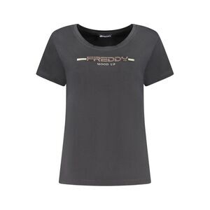 Freddy Black Cotton Women Women's T-Shirt